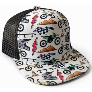 Strictly Wild Baby Trucker Hat 3-12M Snapback Toddler Cap Bike Print